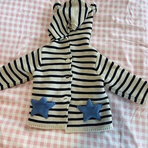 GAP Navy and White Striped Kids Jacket with Blue Stars